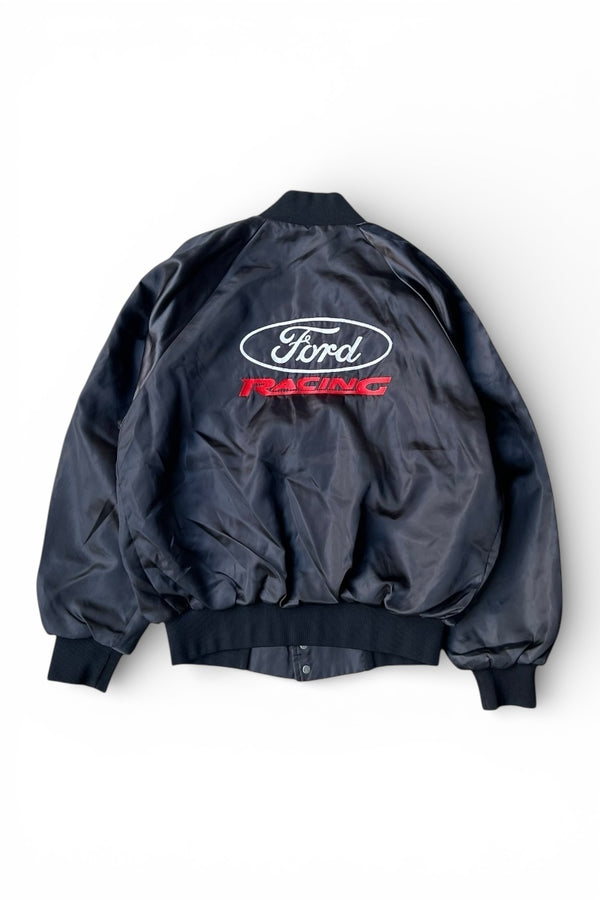 MADE IN USA 80'S FORD RACING SATIN JACKET / BLACK [SIZE: L USED]