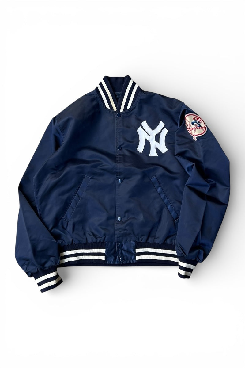 90'S NY YANKEES NYLON STADIUM JACKET / NAVY [SIZE: L USED]