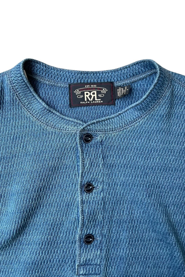 HENLEY NECK L/S T-SHIRT / INDIGO [SIZE: M USED]