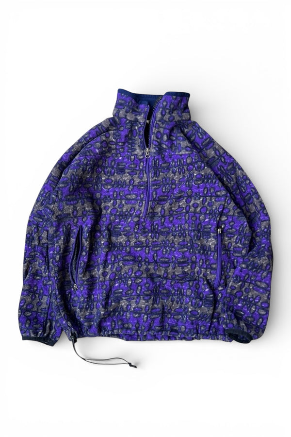90'S PATTERN FLEECE JACKET / PURPLE [SIZE: M USED]