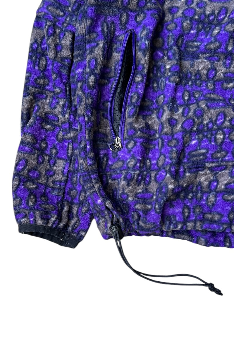 90'S PATTERN FLEECE JACKET / PURPLE [SIZE: M USED]