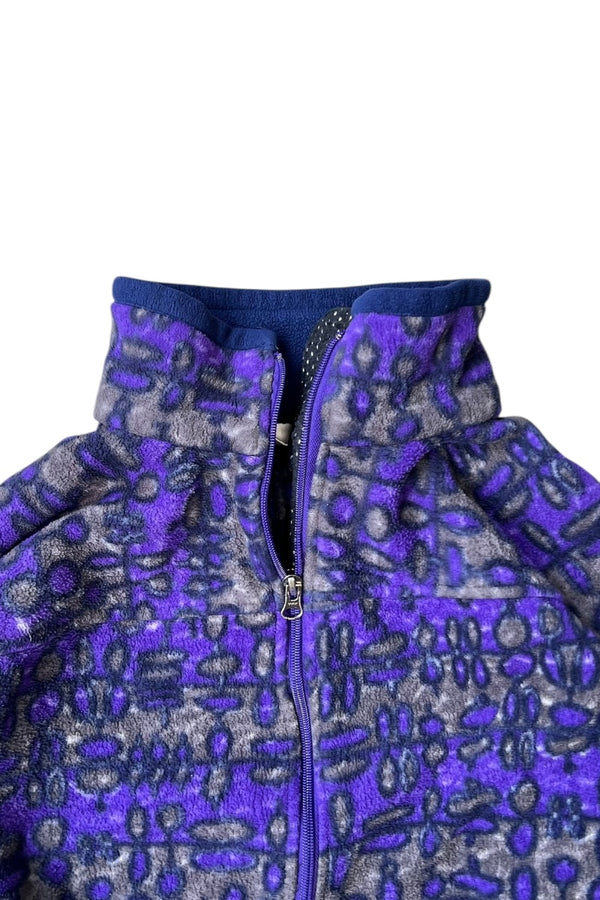 90'S PATTERN FLEECE JACKET / PURPLE [SIZE: M USED]