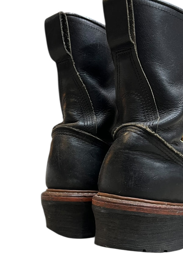 MADE IN USA 13'S 8INCH LOGGER LEATHER BOOTS STEEL TOE / BLACK [SIZE: US 8.0 (Approx. 26.0cm) USED]
