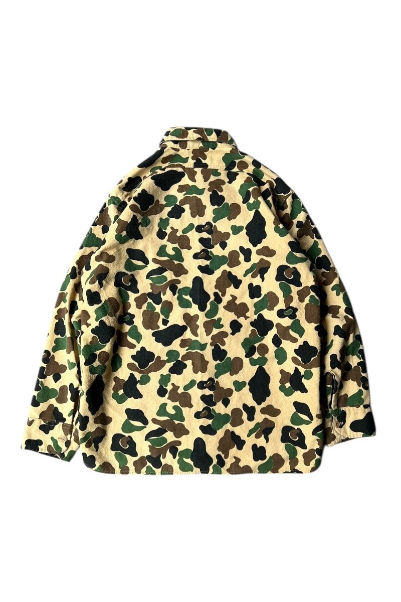 70'S L/S DUCK HUNTER CAMOUFLAGE HUNTING SHIRT / CAMO [SIZE: M USED]