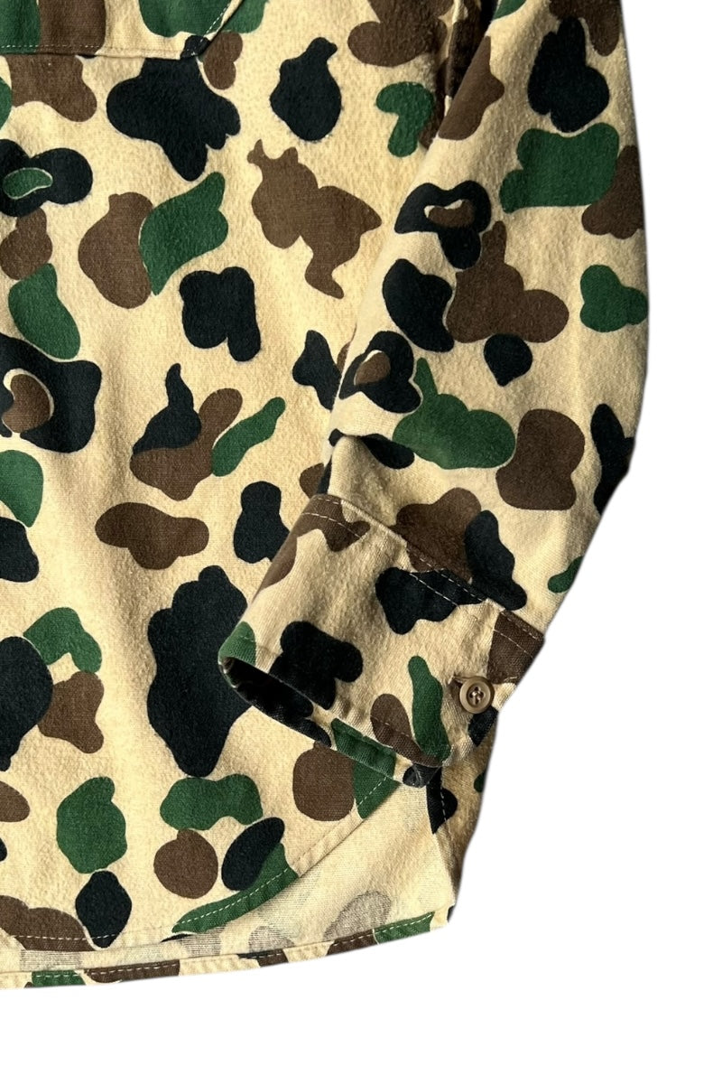 70'S L/S DUCK HUNTER CAMOUFLAGE HUNTING SHIRT / CAMO [SIZE: M USED]