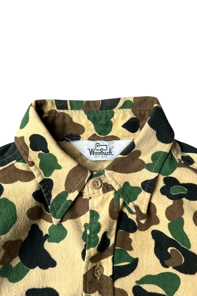 70'S L/S DUCK HUNTER CAMOUFLAGE HUNTING SHIRT / CAMO [SIZE: M USED]
