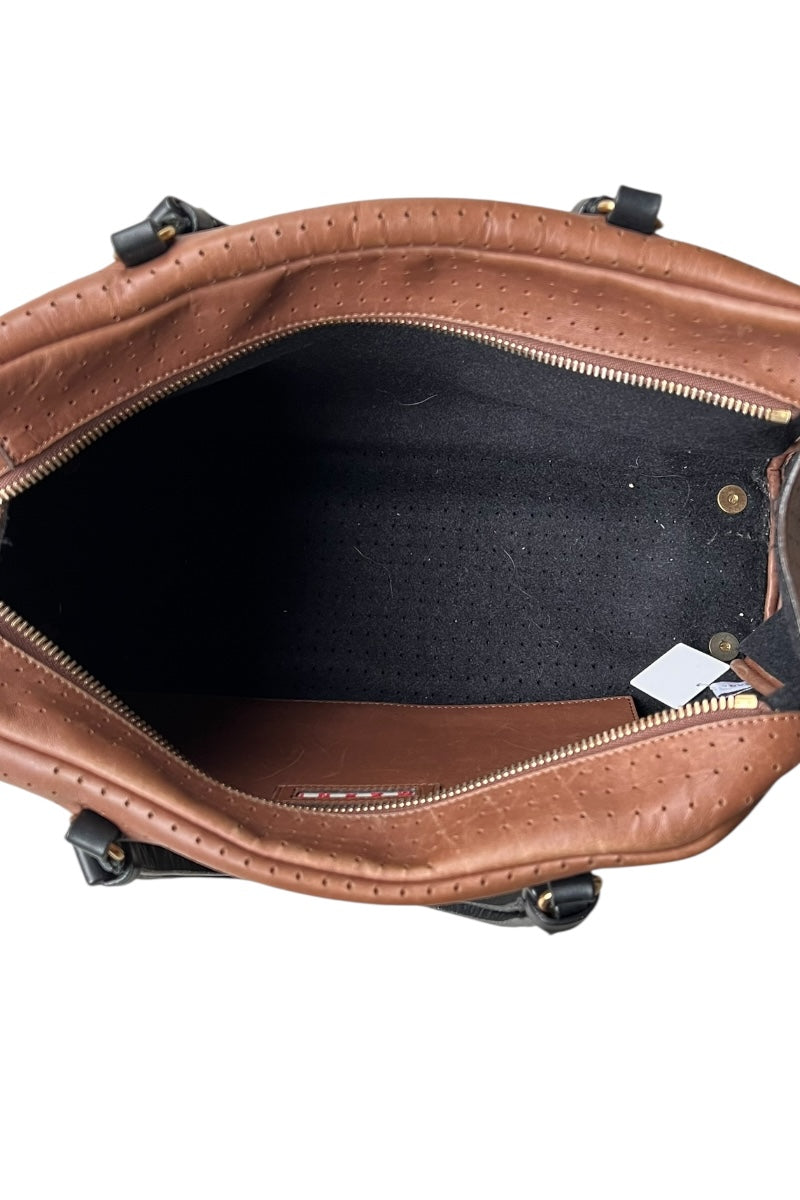 MADE IN ITALY LEATHER BOSTON BAG / BROWN [SIZE: ONE SIZE USED]