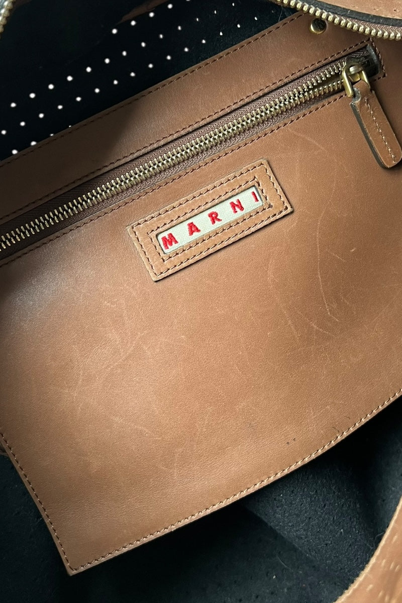 MADE IN ITALY LEATHER BOSTON BAG / BROWN [SIZE: ONE SIZE USED]