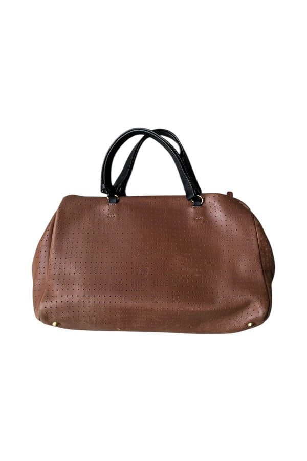 MADE IN ITALY LEATHER BOSTON BAG / BROWN [SIZE: ONE SIZE USED]