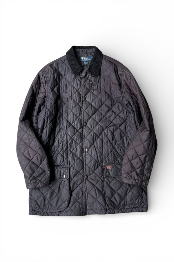 90'S QUILTING HUNTING JACKET / BLACK [SIZE: M USED]