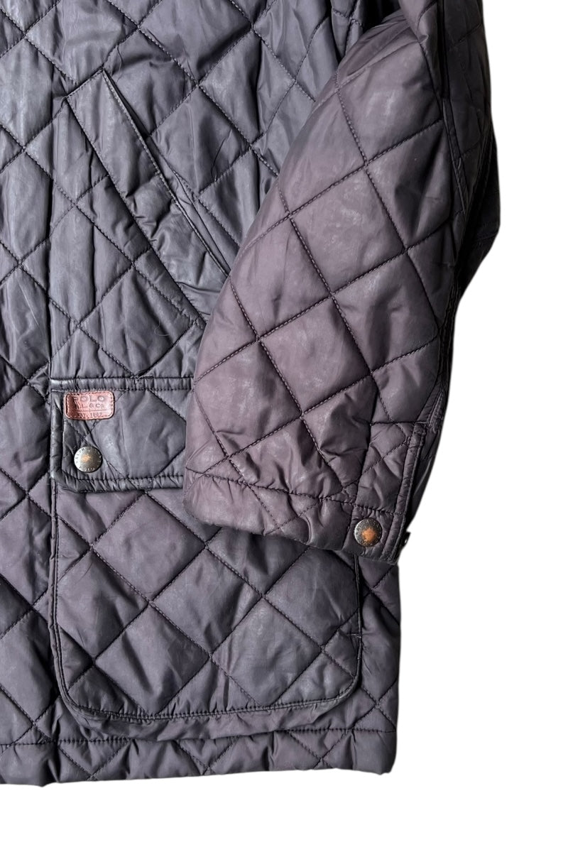 90'S QUILTING HUNTING JACKET / BLACK [SIZE: M USED]