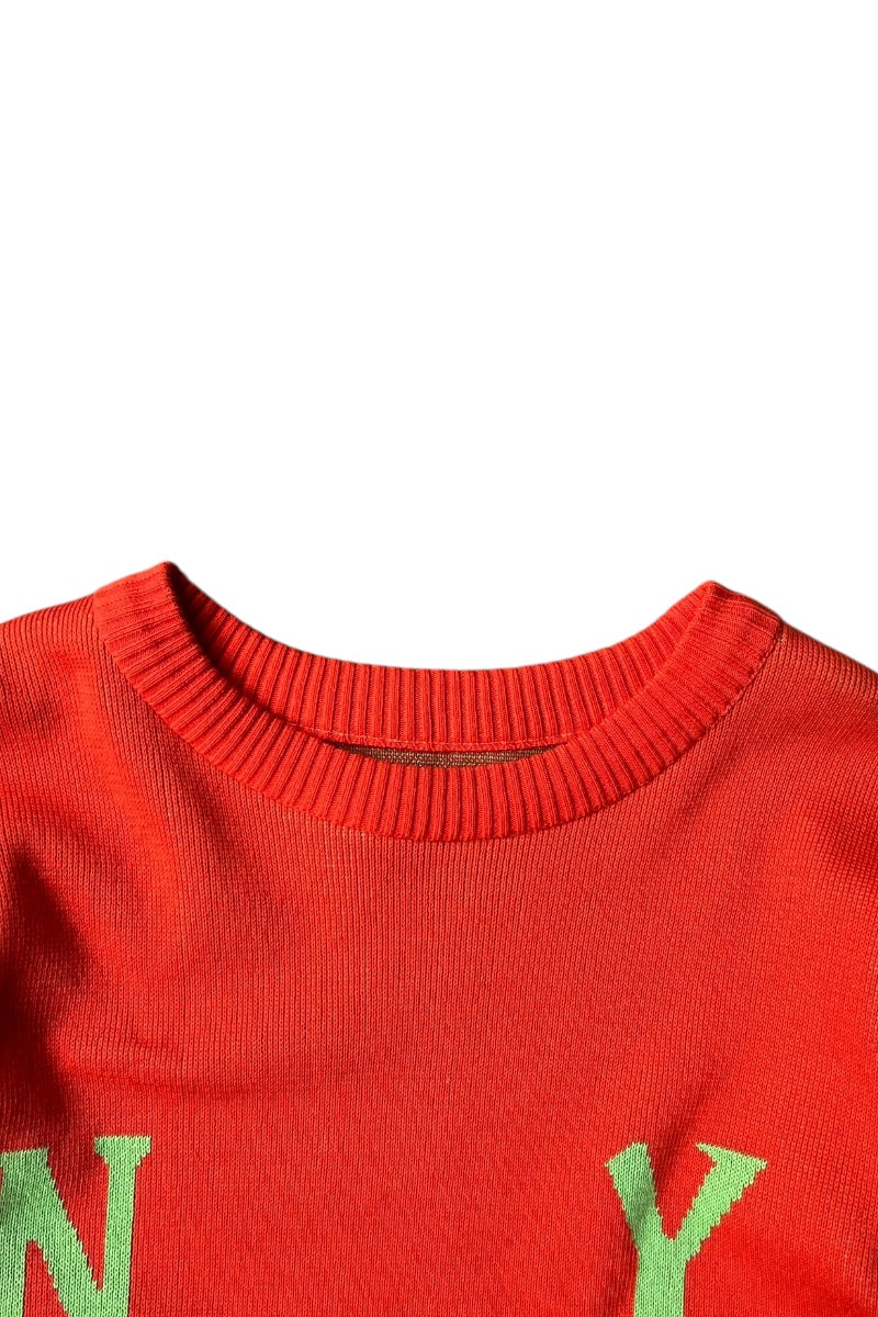 MADE IN PORTUGAL SKATEBOARDING KNIT SWEATER / ORANGE [SIZE: S USED]