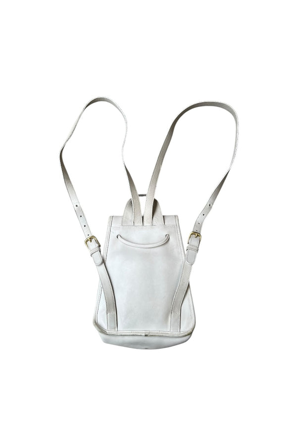 MADE IN USA 90'S LEATHER SMALL BACKPACK / WHITE [SIZE: ONE SIZE USED]