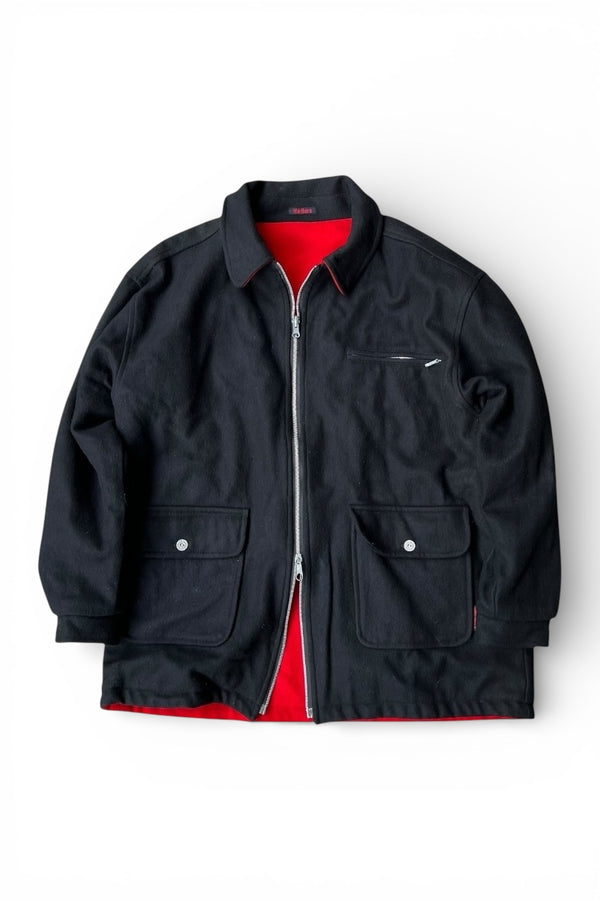 90'S WOOL REVERSIBLE JACKET / BLACK [SIZE: L USED]