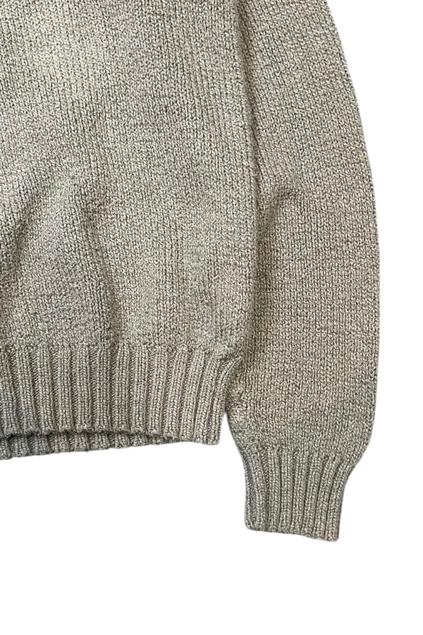 90'S COTTON KNIT SWEATER / KHAKI [SIZE: M USED]