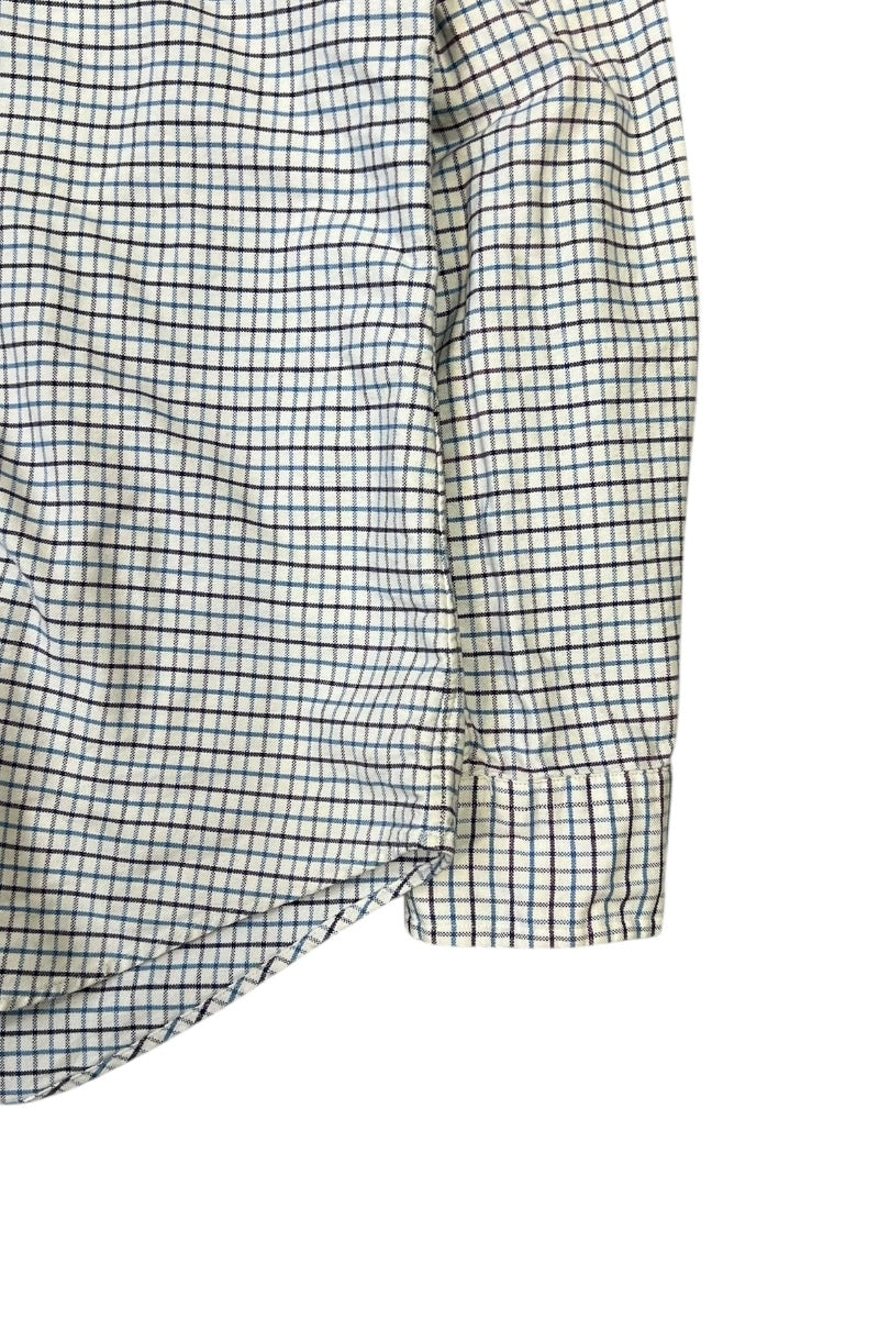 90'S L/S BD CHECK SHIRT / WHITE [SIZE: M USED]