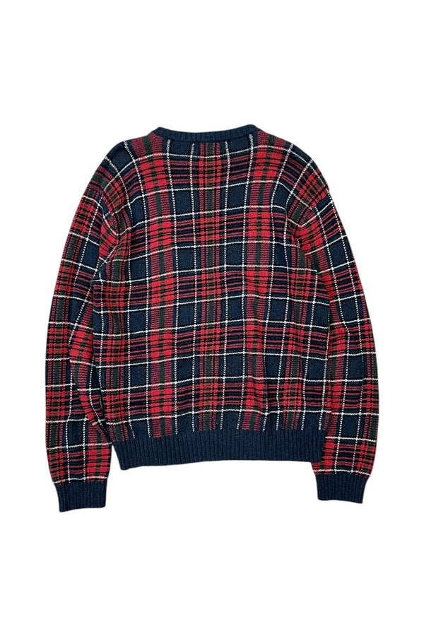 90'S COTTON SWEATER / CHECK [SIZE: M USED]