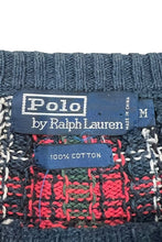 画像をギャラリービューアに読み込む, 90'S COTTON SWEATER / CHECK [SIZE: M USED]
