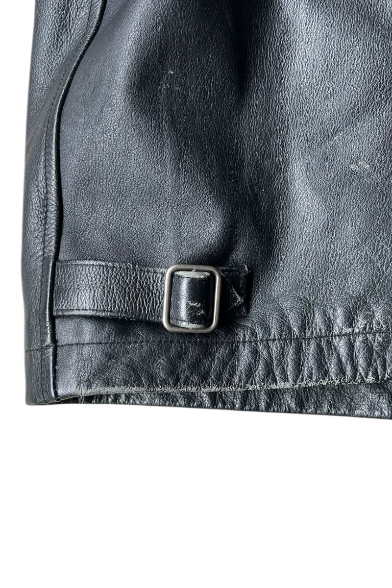 Y2K EARLY 00'S LEATHER JACKET / BLACK [SIZE: XL USED]