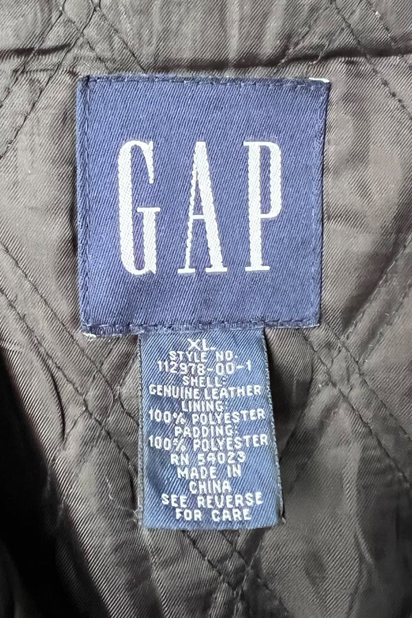 Y2K EARLY 00'S LEATHER JACKET / BLACK [SIZE: XL USED]