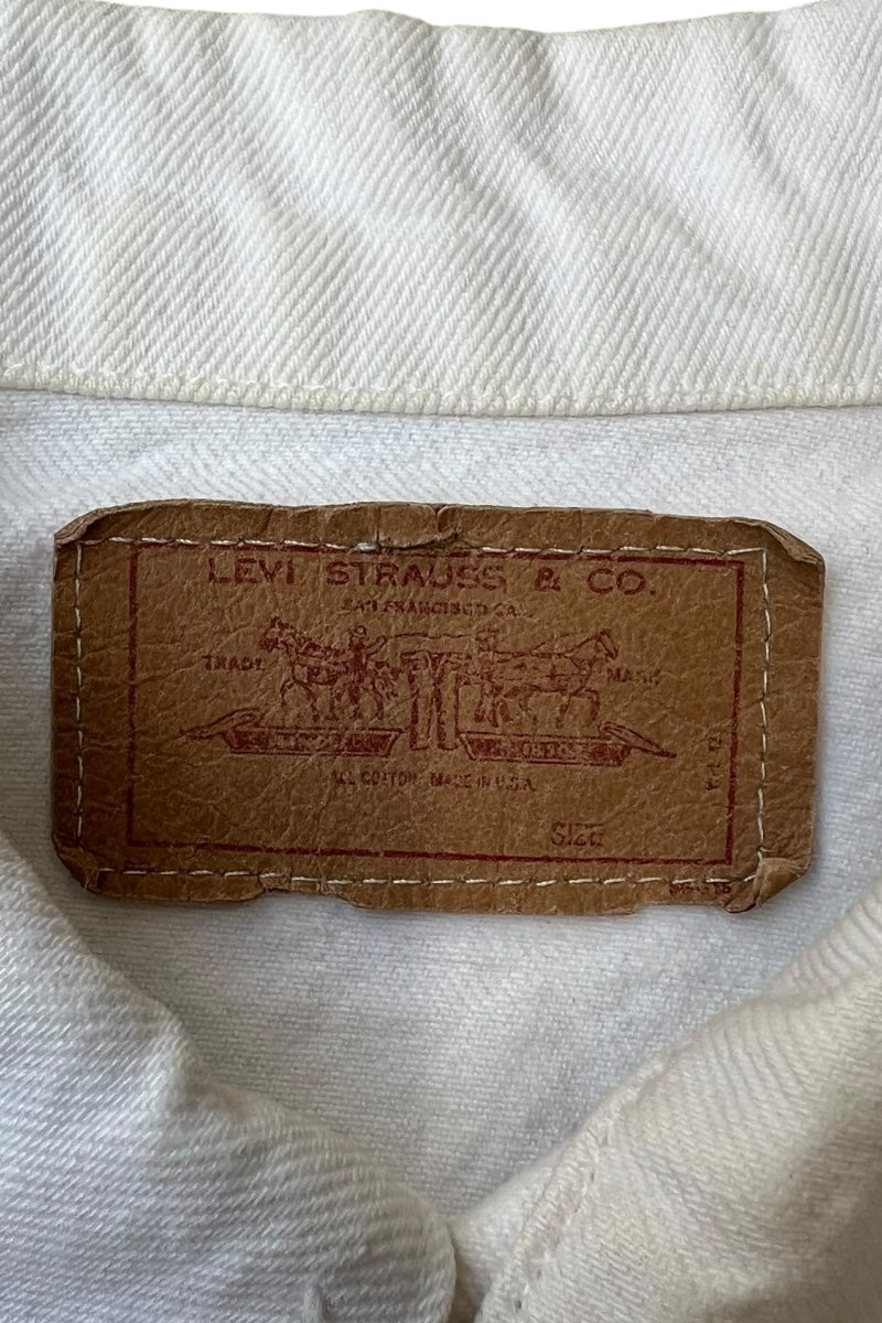 MADE IN USA 90'S 3RD TYPE DENIM JACKET / WHITE [SIZE: M USED]