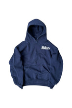 画像をギャラリービューアに読み込む, MADE IN USA 90'S U.S. NAVY PULLOVER SWEAT HOODIE / NAVY [SIZE: S USED]
