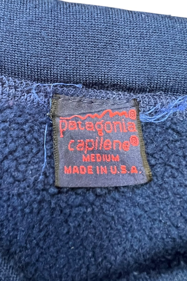 MADE IN USA 98'S CAPILENE L/S HENLEY-NECK SWEATSHIRT / NAVY [SIZE: M USED]