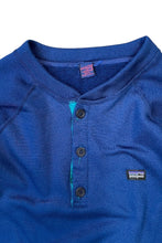 画像をギャラリービューアに読み込む, MADE IN USA 98'S CAPILENE L/S HENLEY-NECK SWEATSHIRT / NAVY [SIZE: M USED]
