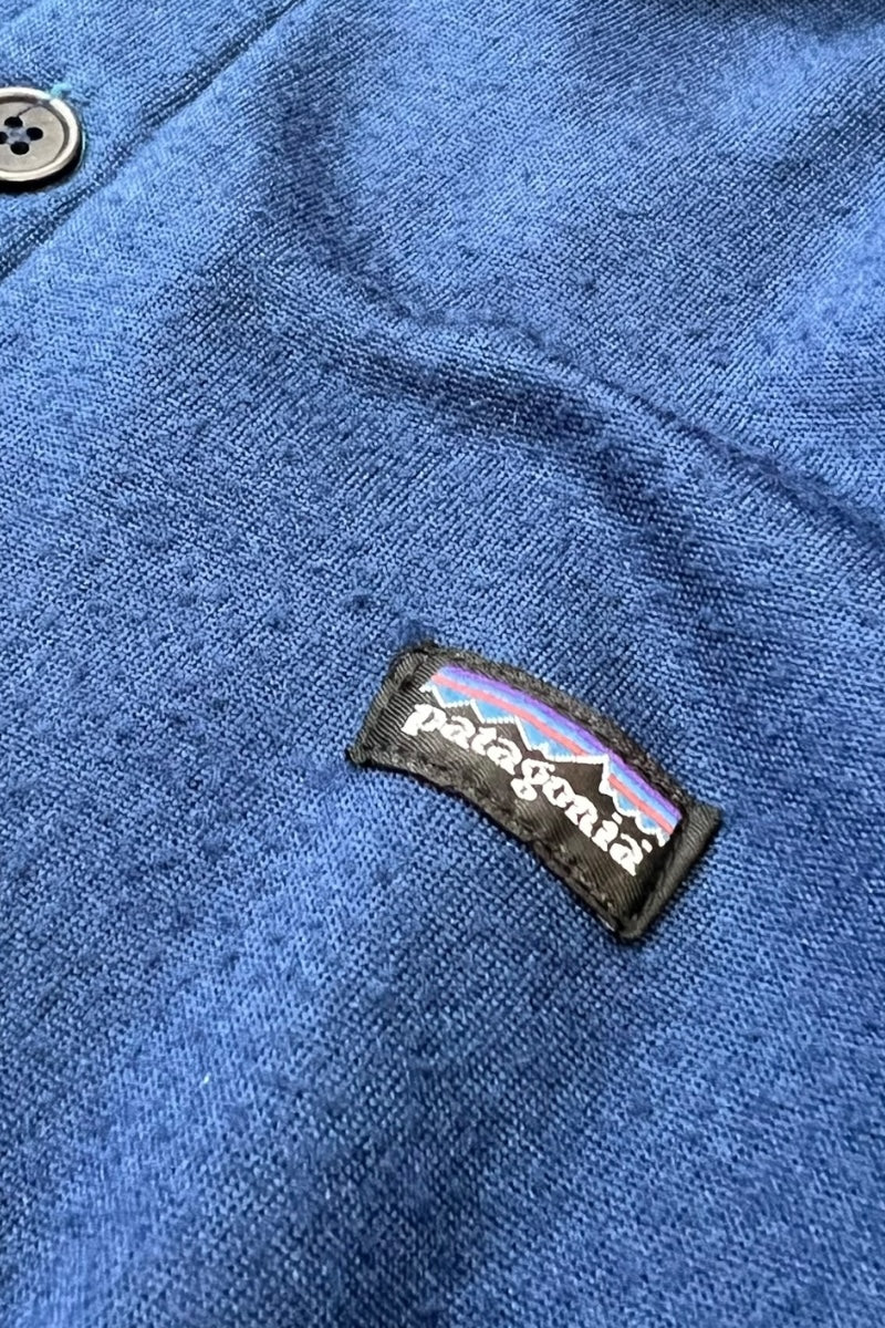 MADE IN USA 98'S CAPILENE L/S HENLEY-NECK SWEATSHIRT / NAVY [SIZE: M USED]