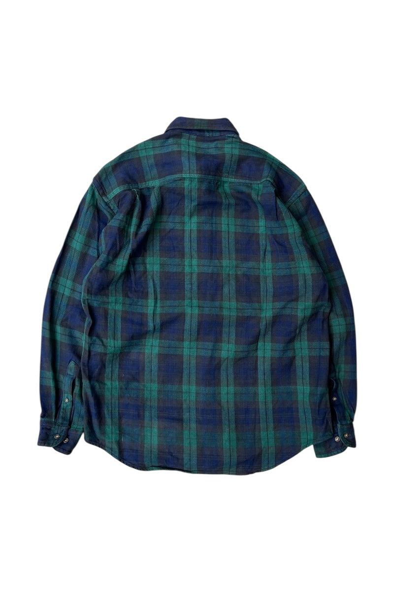 MADE IN CANADA 88-90'S L/S BLACK WATCH CHECK SHIRT / GREEN [SIZE: M DEADSTOCK/NOS]