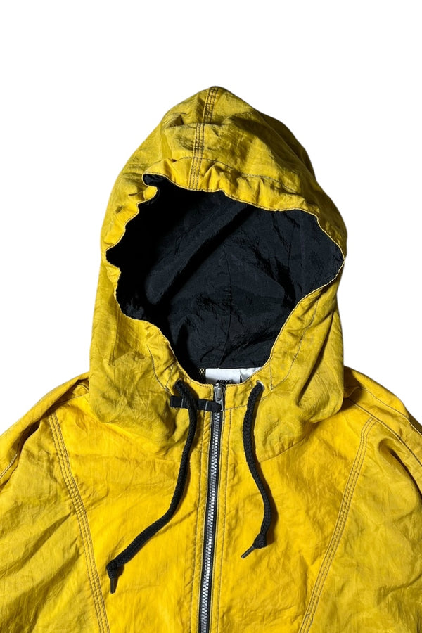 90'S NYLON HALF-ZIP ANORAK JACKET / YELLOW [SIZE: M USED]