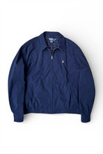 画像をギャラリービューアに読み込む, 90'S SMOOTH POLYESTER ZIP UP JACKET / NAVY [SIZE: XL USED]
