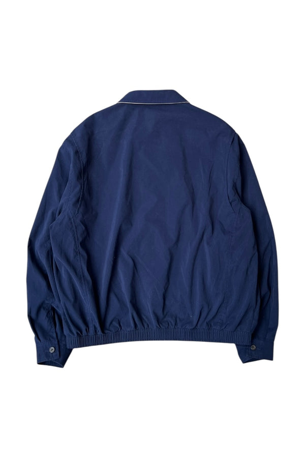 90'S SMOOTH POLYESTER ZIP UP JACKET / NAVY [SIZE: XL USED]