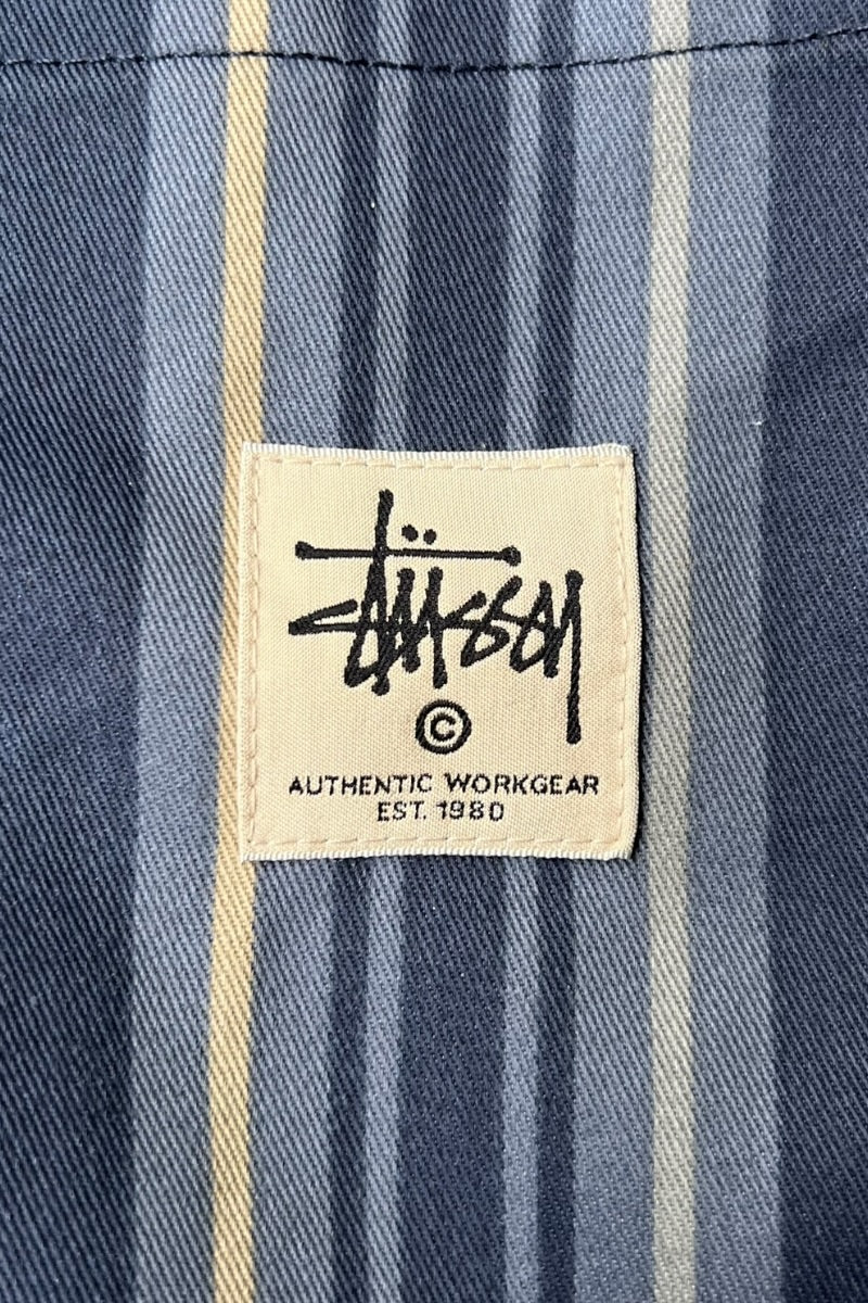 STRIPE ZIP SHIRT JACKET / NAVY [SIZE: S USED]