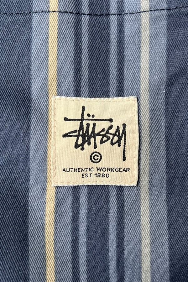STRIPE ZIP SHIRT JACKET / NAVY [SIZE: S USED]