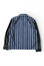 画像をギャラリービューアに読み込む, STRIPE ZIP SHIRT JACKET / NAVY [SIZE: S USED]
