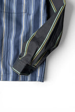 画像をギャラリービューアに読み込む, STRIPE ZIP SHIRT JACKET / NAVY [SIZE: S USED]
