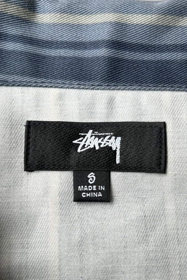STRIPE ZIP SHIRT JACKET / NAVY [SIZE: S USED]