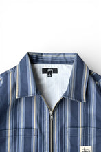 画像をギャラリービューアに読み込む, STRIPE ZIP SHIRT JACKET / NAVY [SIZE: S USED]
