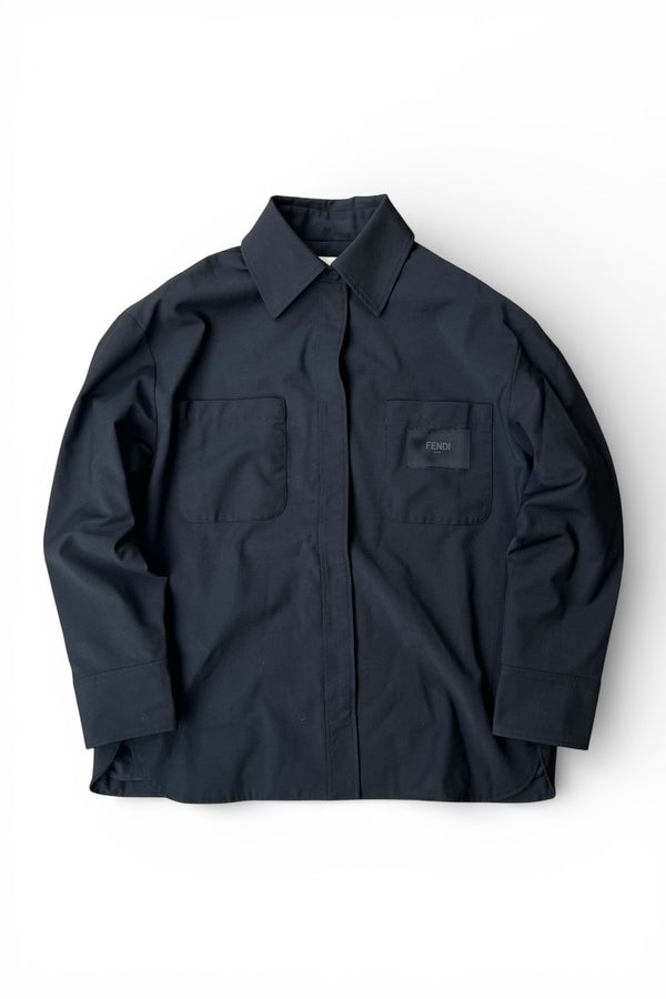L/S SHIRT JACKET / BLACK [SIZE: 36 USED]