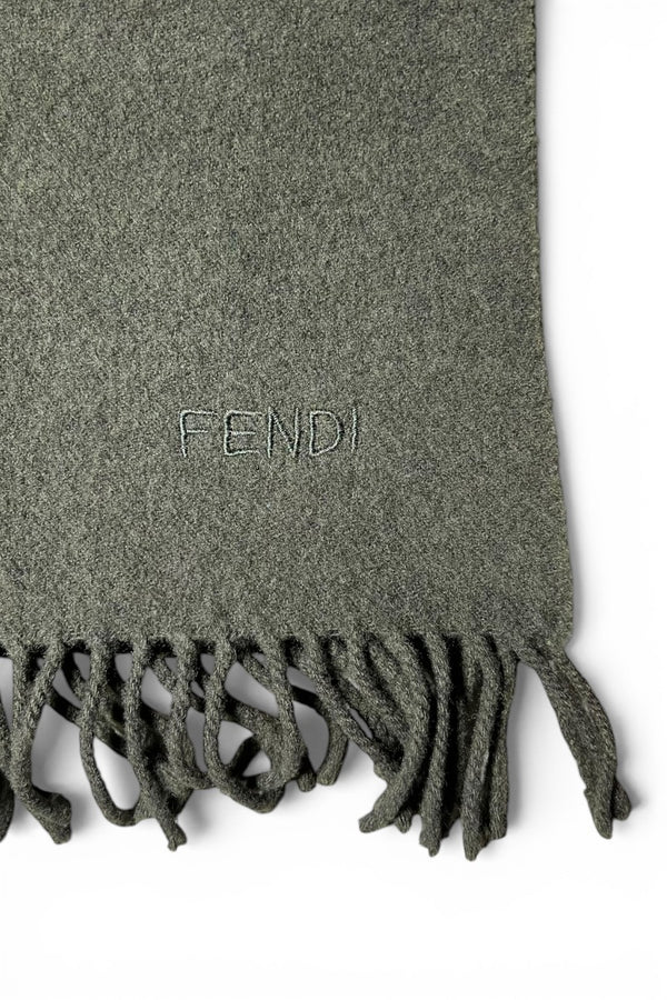 MADE IN ITALY WOOL CASHMERE SCARF / GREEN [SIZE: ONE SIZE USED]