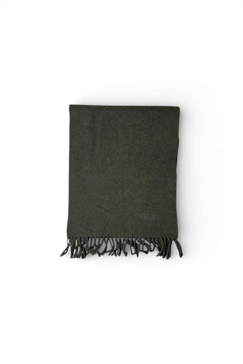 MADE IN ITALY WOOL CASHMERE SCARF / GREEN [SIZE: ONE SIZE USED]
