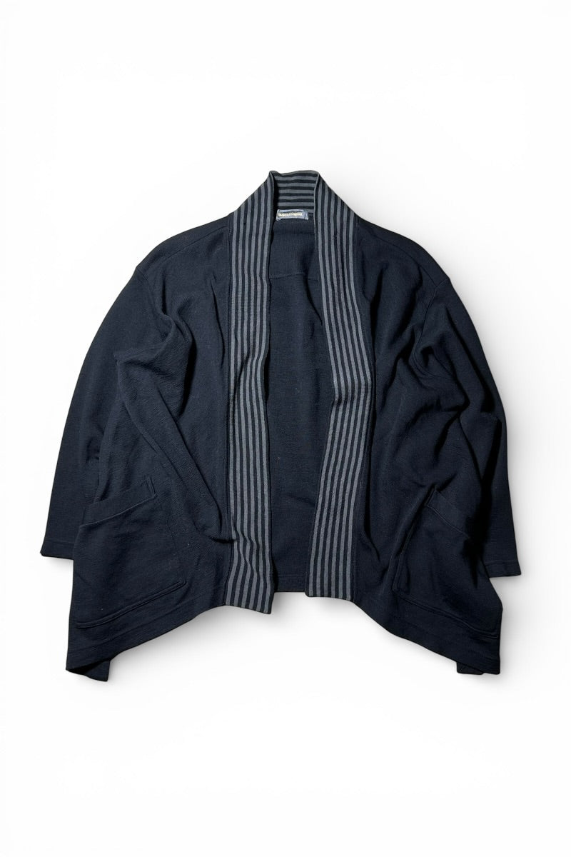 MADE IN JAPAN 80'S WOOL KNIT CARDIGAN / BLACK [SIZE: M USED]
