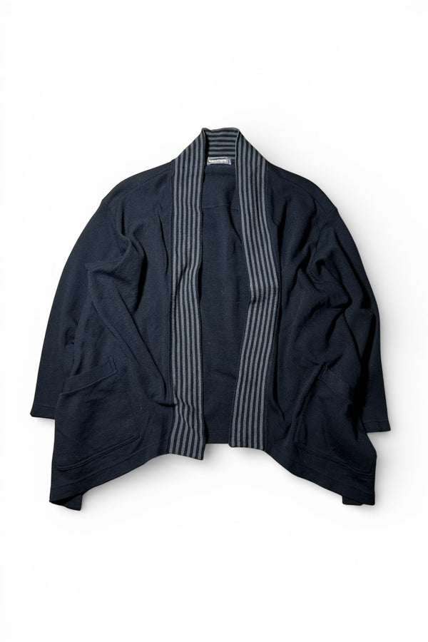MADE IN JAPAN 80'S WOOL KNIT CARDIGAN / BLACK [SIZE: M USED]