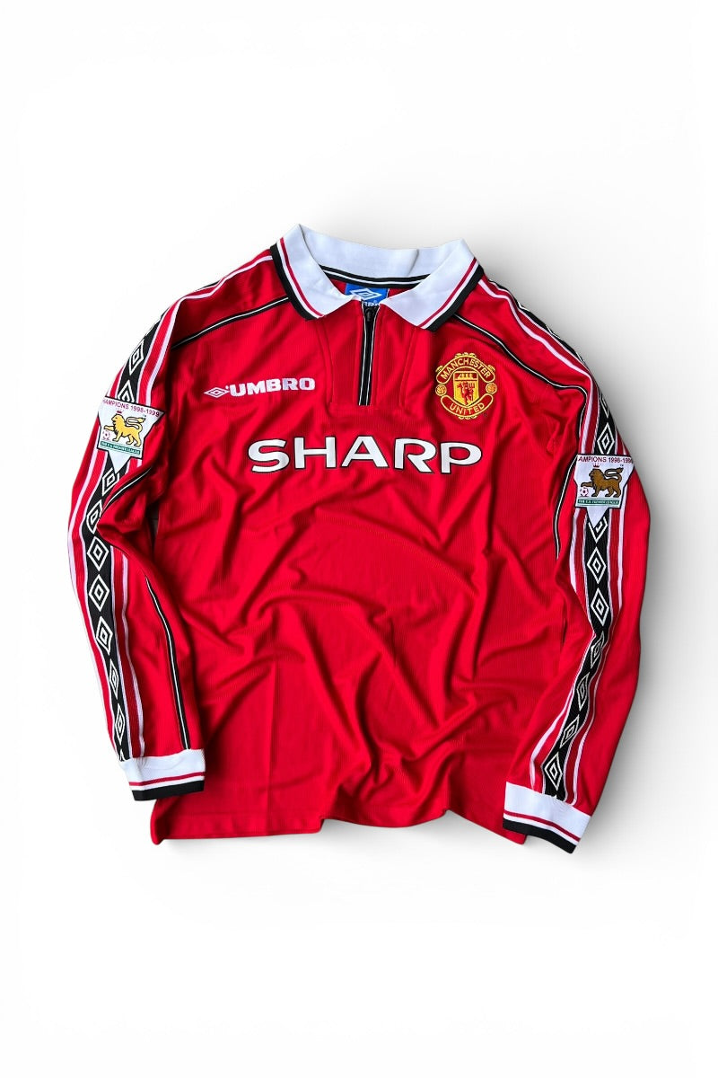 MADE IN ENGLAND 98-99 MANCHESTER UNITED FOOTBALL SHIRT / RED [SIZE: S DEADSTOCK/NOS]