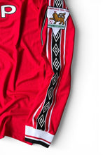 画像をギャラリービューアに読み込む, MADE IN ENGLAND 98-99'S MANCHESTER UNITED FOOTBALL GAME SHIRT / RED [SIZE: S DEADSTOCK/NOS]

