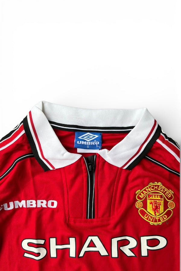 MADE IN ENGLAND 98-99 MANCHESTER UNITED FOOTBALL SHIRT / RED [SIZE: S DEADSTOCK/NOS]