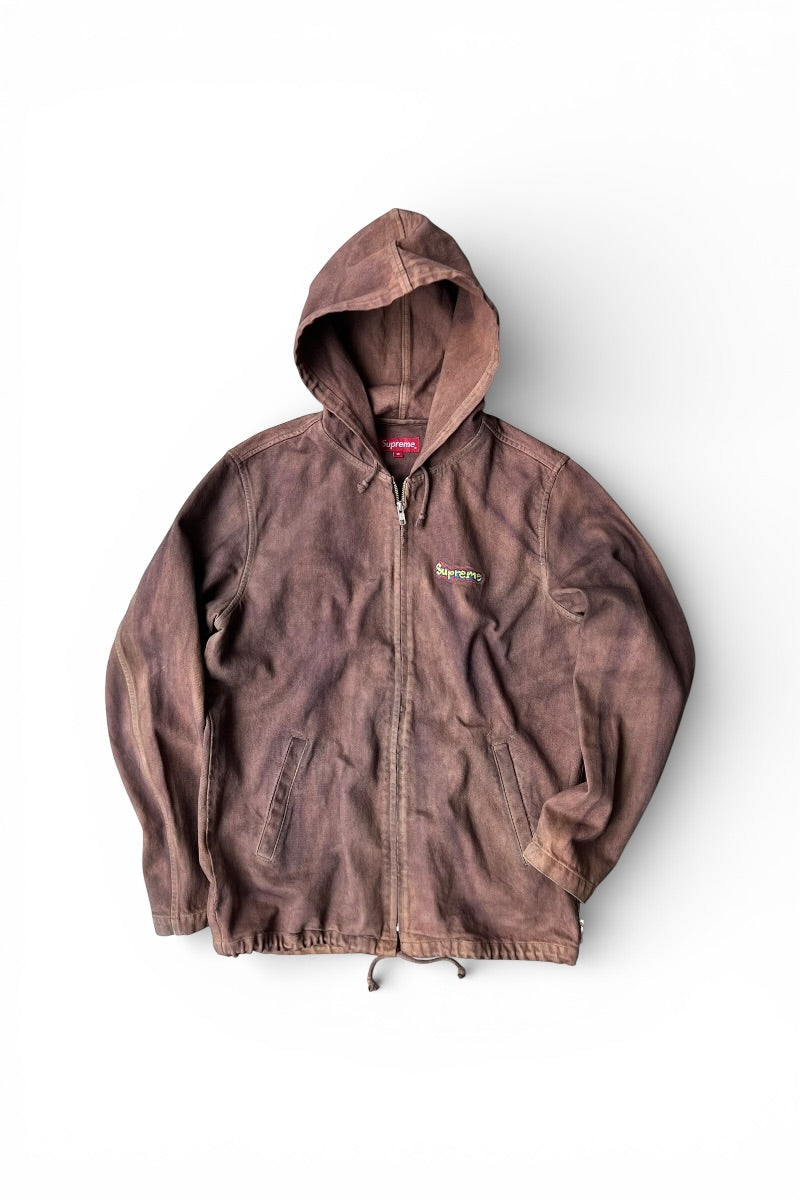 14SS GONZ LOGO DENIM ZIP HOODIE JACKET / BROWN [SIZE: M USED]