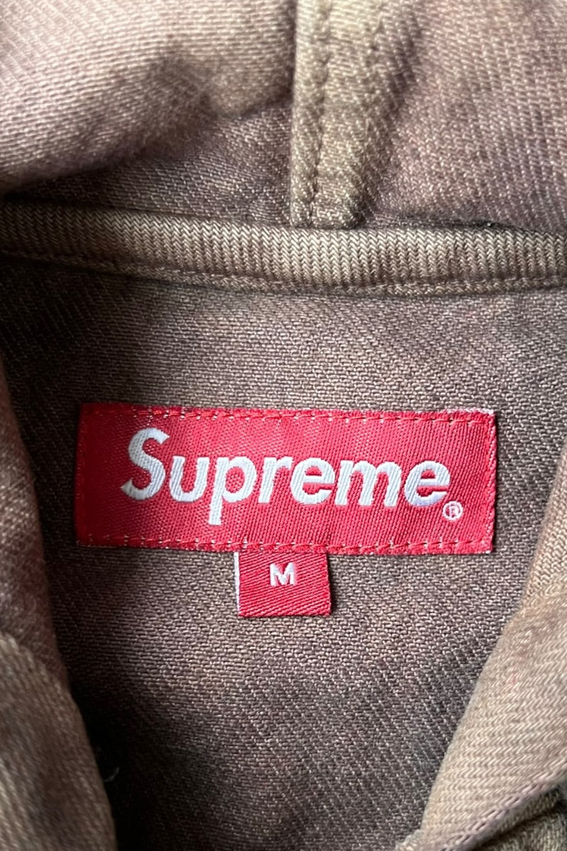 14SS GONZ LOGO DENIM ZIP HOODIE JACKET / BROWN [SIZE: M USED]