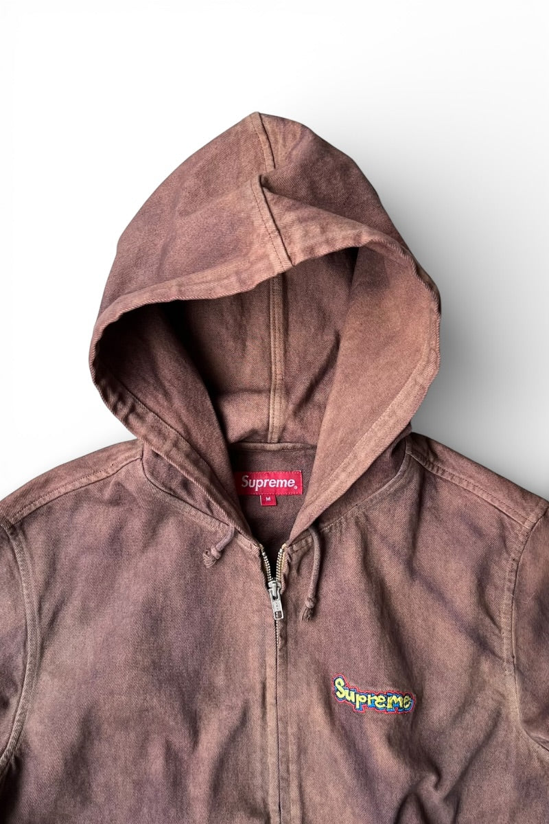 14SS GONZ LOGO DENIM ZIP HOODIE JACKET / BROWN [SIZE: M USED]